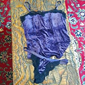 ARIANNE Vintage 90s Lingerie Set Purple Camisole S Panty M